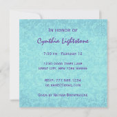 Invitation 60e anniversaire Aqua et Purple Bow M456 (Dos)