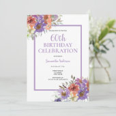 Invitation 60e anniversaire aquarelle Floral (Debout devant)