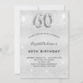 Invitation 60e anniversaire argent élégant glamour (Devant)