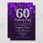Invitation 60e anniversaire - Argent violet (Devant / Derrière)