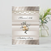 Invitation 60e anniversaire Art Déco Light Sepia Pearl Jewel (Debout devant)
