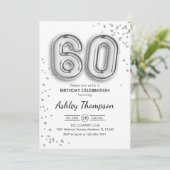 Invitation 60e anniversaire - Ballons d'argent (Debout devant)