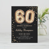 Invitation 60e anniversaire - Ballons d'or noir (Debout devant)