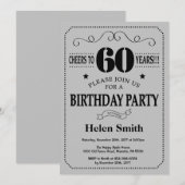 Invitation 60e anniversaire Black and Silver Grey (Devant / Derrière)