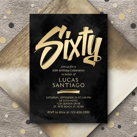 Invitation 60e anniversaire Black Gold