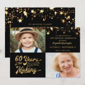 Invitation 60e anniversaire Black Gold Alors et maintenant Ph (Devant / Derrière)