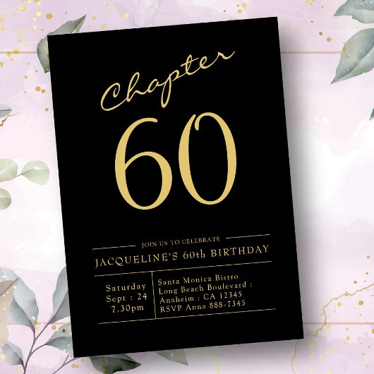 Invitation 60e anniversaire Black Gold Chapitre 60