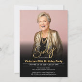 Invitation 60e anniversaire Black Gold Minimal photo moderne (Devant)