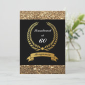 Invitation 60e anniversaire Black Gold Parties scintillant El (Debout devant)