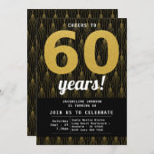 Invitation 60e anniversaire Black Gold Party (Devant / Derrière)