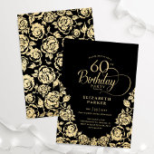 Invitation 60e anniversaire Black Gold Roses