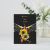 Invitation 60e anniversaire Black Gold Yellow Sunflower (Debout devant)