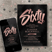Invitation 60e anniversaire Black Rose Gold
