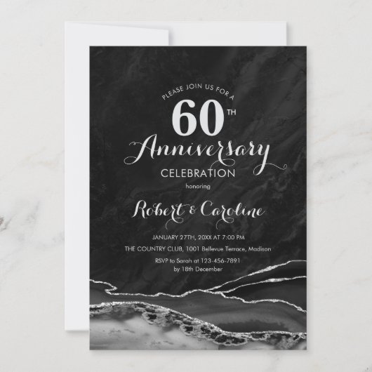 Invitation 60e anniversaire Black Silver (Devant)