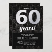 Invitation 60e anniversaire Black Silver Party (Devant / Derrière)