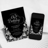 Invitation 60e anniversaire Black Silver Roses