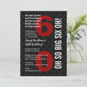 Invitation 60e anniversaire Black White Red OH SI GROS SIX OH (Debout devant)