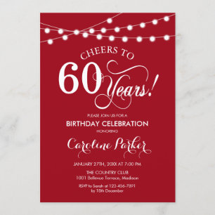 Invitation 60e anniversaire - Blanc rouge