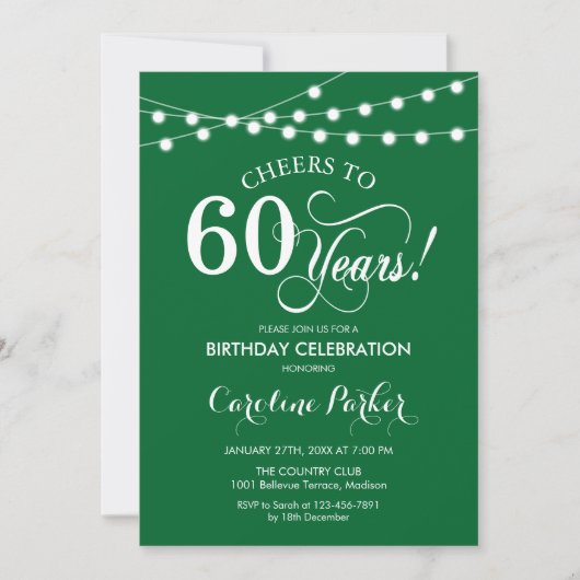Invitation 60e anniversaire - Blanc vert (Devant)