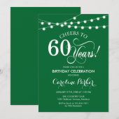 Invitation 60e anniversaire - Blanc vert (Devant / Derrière)