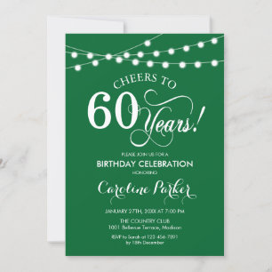 Invitation 60e anniversaire - Blanc vert