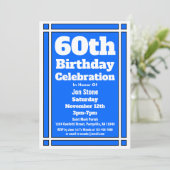 Invitation 60e anniversaire bleu (Debout devant)