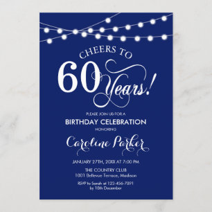 Invitation 60e anniversaire - Bleu bleu marine