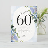 Invitation 60e anniversaire Blue Floral (Debout devant)