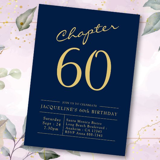 Invitation 60e anniversaire Blue Gold Chapitre 60