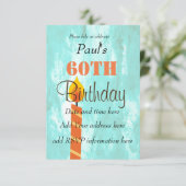 Invitation 60e Anniversaire Bougie Blue Orange Party Invitati (Debout devant)