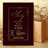 Invitation 60e anniversaire Bourgogne avec Gold Frame Party