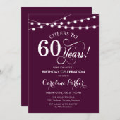 Invitation 60e anniversaire - Bourgogne Blanc (Devant / Derrière)