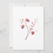 Invitation 60e anniversaire Bourgogne Blush Fleur sauvage ros (Dos)