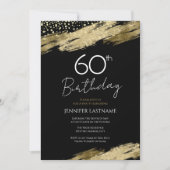 Invitation 60e Anniversaire Budget de la fête d'or Black Invi (Devant)