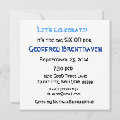 Invitation 60e anniversaire Carré des bougies rayées bleues (Dos)