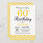 Invitation 60e anniversaire Chevron jaune (Devant / Derrière)