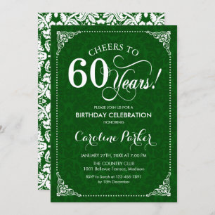 Invitation 60e anniversaire - Damas vert