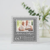 Invitation 60e anniversaire de diamant avec photo party (Debout devant)
