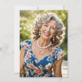 Invitation 60e anniversaire de fête aquarelle photo florale (Dos)