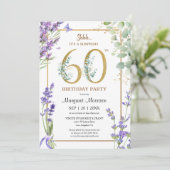 Invitation 60e anniversaire de fête aquarelle violet lavande (Debout devant)