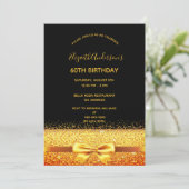 Invitation 60e anniversaire de fête or noir éclat (Debout devant)