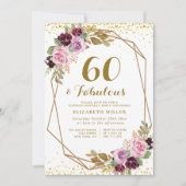 Invitation 60e anniversaire de floraison violette (Devant)