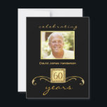 Invitation 60e anniversaire de la création du monogramme offi<br><div class="desc">Invitations formelles du Personalized Birthday Party - Elegant but masculine black and photo invitations with handsomely detailed accents and monogram on simulated parchament. Add your own photo and customize the name, date, and details for the happy occasion. Perfect for both contemporary ou vintage photos. Matching enveloppe, postage et thank you...</div>