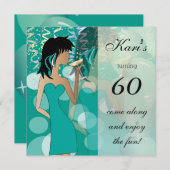 Invitation 60e anniversaire de la fête de la fille Bash | TUR (Devant / Derrière)