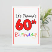 Invitation 60e anniversaire de la fête de Nonna (Debout devant)