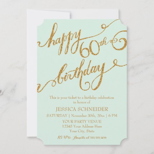 Invitation 60e anniversaire de la fête des billets (Devant)