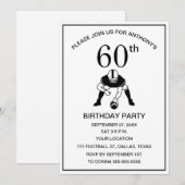 Invitation 60e Anniversaire de la fête Football Black Papa Sp (Devant / Derrière)