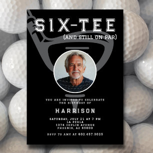 Invitation 60e anniversaire de la fête Photo Modern Golf Blac