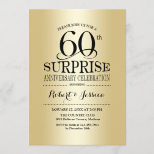 Invitation 60e anniversaire de la surprise - Or