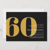 Invitation 60e anniversaire de la version moderne Gold et Bla (Devant)